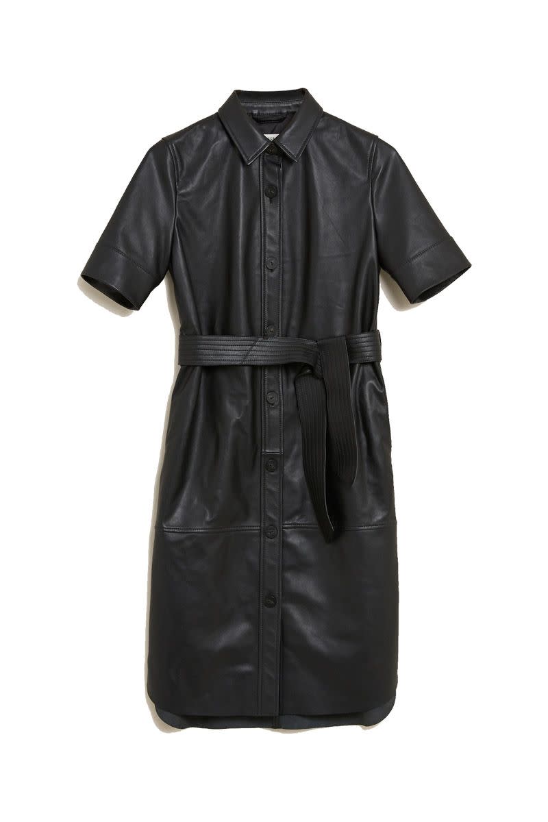 Marks and Spencer Leather Belted Shirt Dress