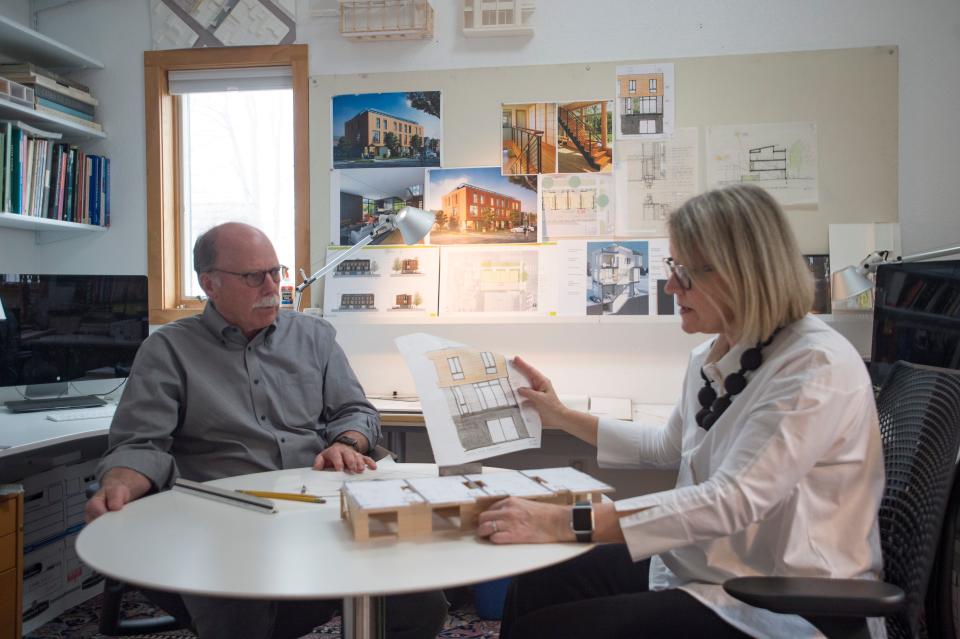 Bob and Laurie Davis work in their studio on March 15, 2018.