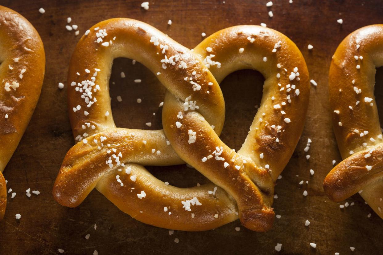 Homemade Soft Pretzels with Salt Ready to Eat