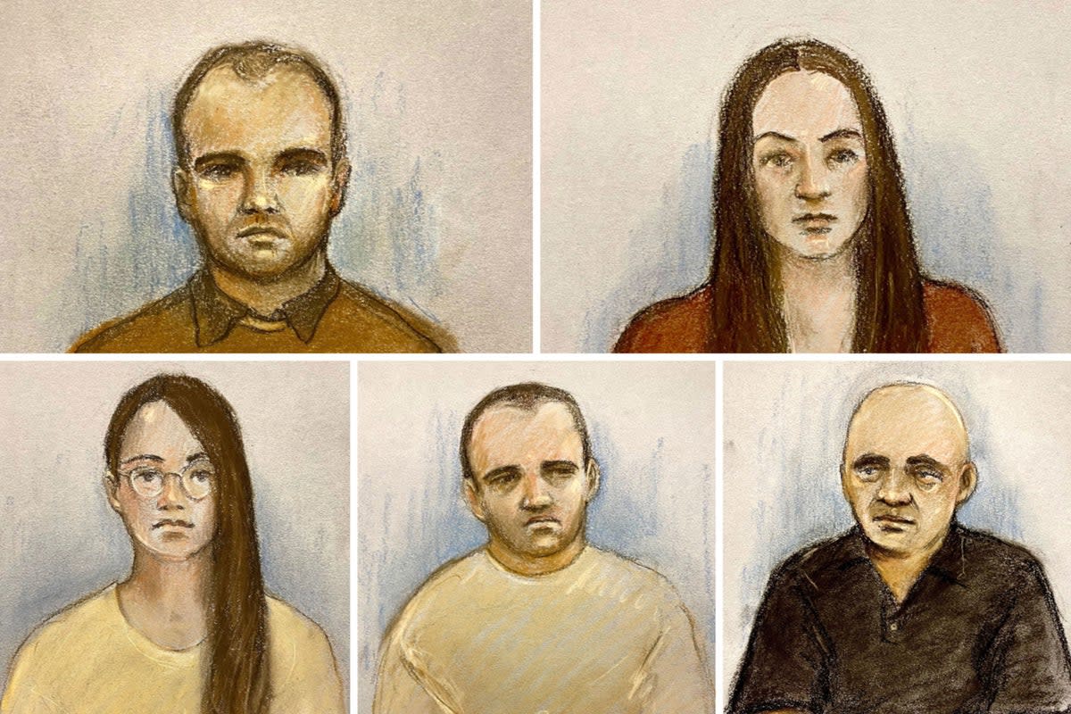 The three men and two women are accused of conspiring to gather information that would be useful to an enemy (ES Composite)