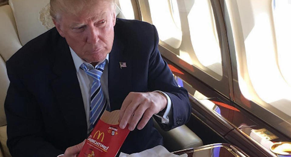 Trump celebrated winning the Republican nomination in May by getting McDonald's. He may not be 