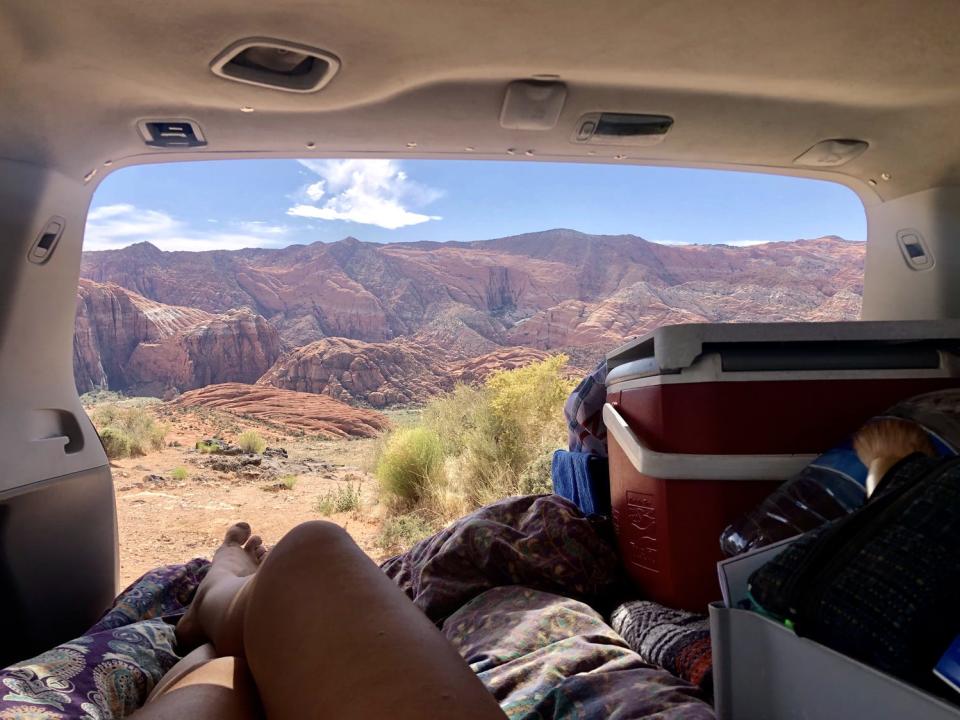 view out of nicole's trunk in her subaru forester