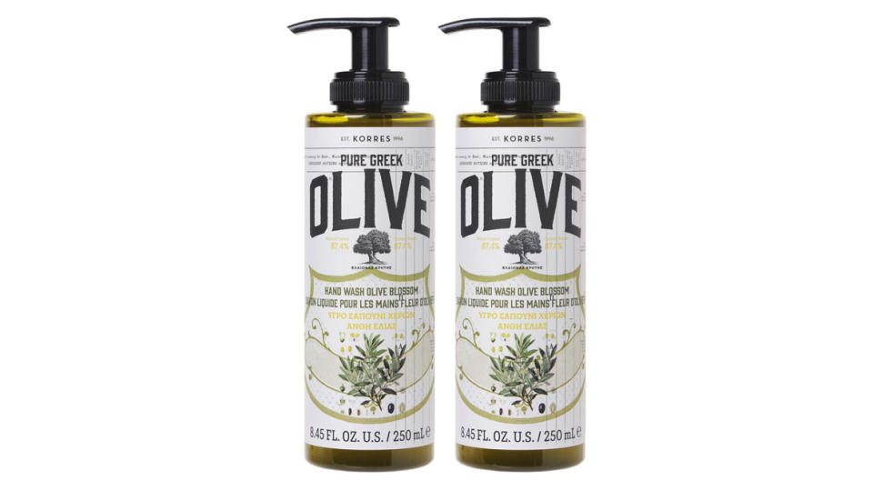 Korres 2-pack Olive Oil & Blossom Liquid Hand Soap (Photo: HSN)