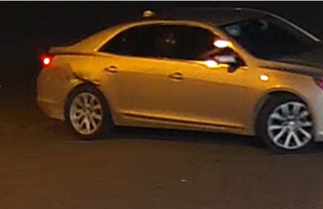This vehicle, thought to be a Chevy Malibu, is believed to have been involved in a robbery and homicide on the city's Northeast Side on Saturday night. Anyone with information is asked to call Det. Terry Kelley at 614-645-0907.