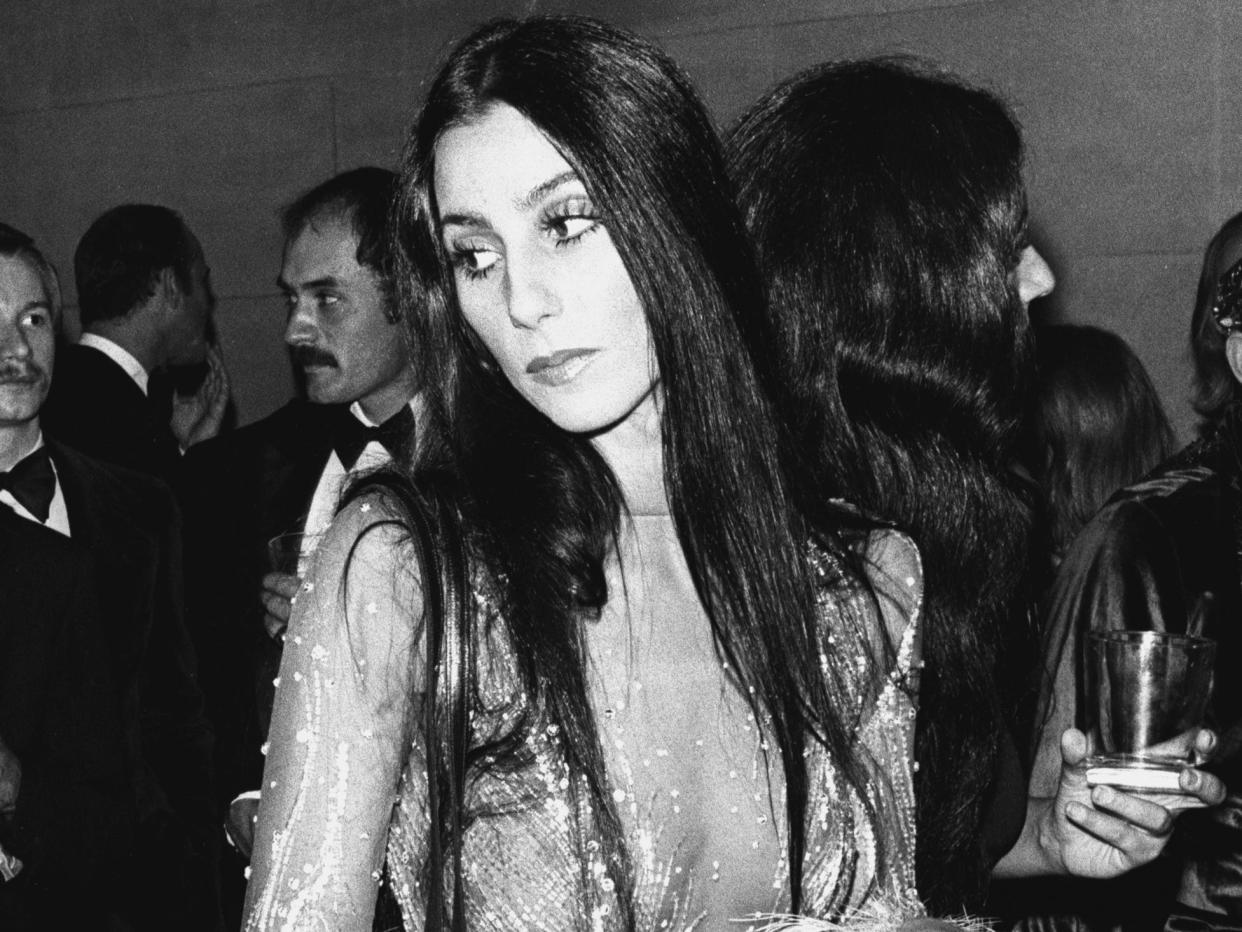 Cher attends the 1974 Met Gala.
