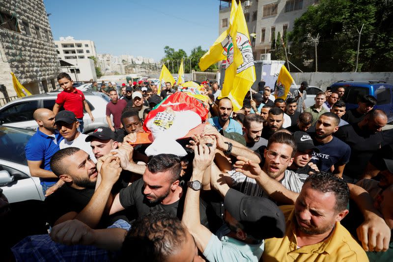 Funeral of a Palestinian who was killed during clashes with the Israeli army, in Nablus