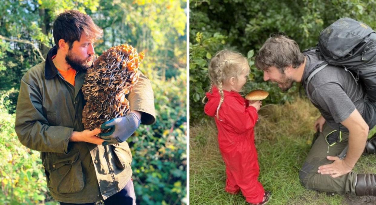 A family have revealed they spend just £5 a month on groceries thanks to their love of foraging. (Jim Parums/SWNS)