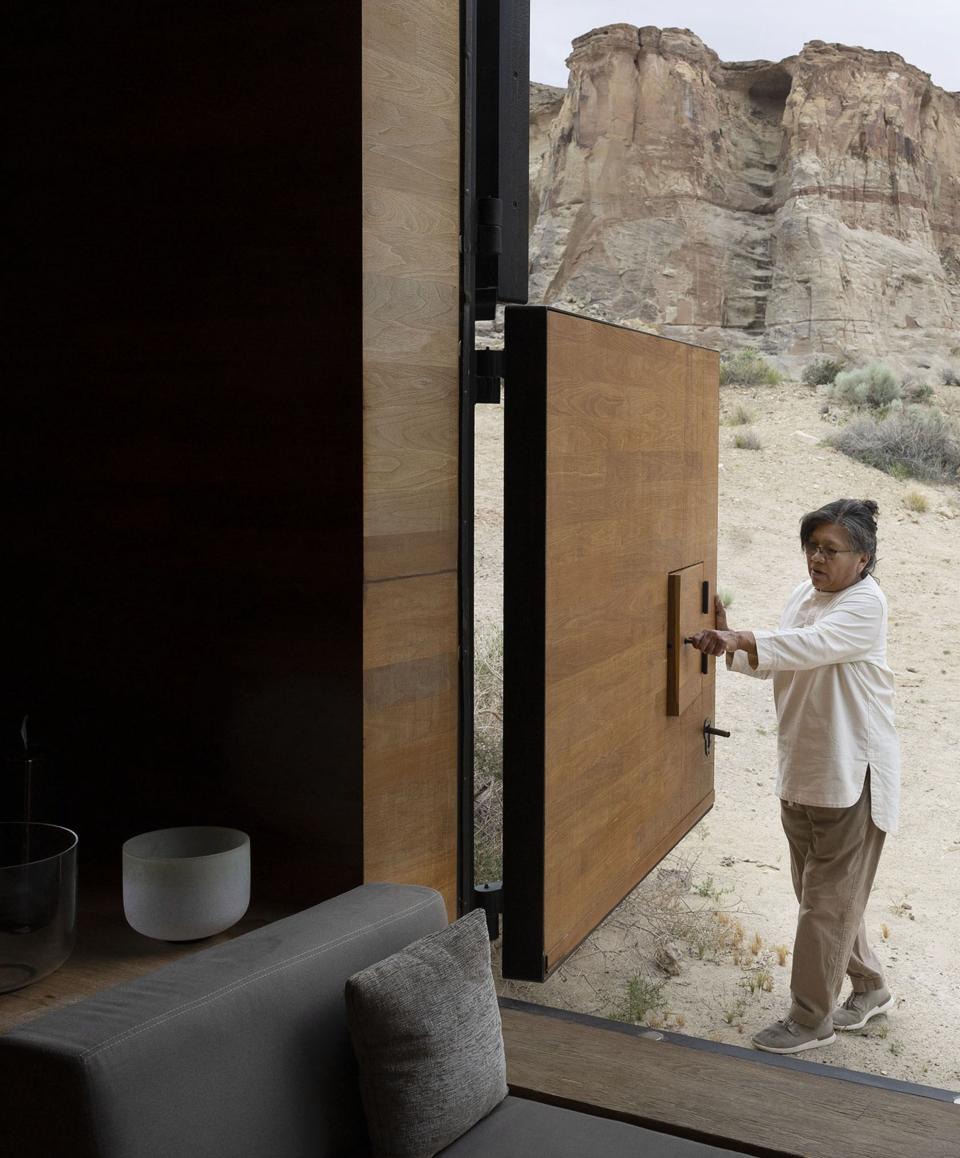 Darlene Dodson opens the spa before guests arrive at Amangiri in Canyon Point, Utah, on Wednesday, May 17, 2023. | Laura Seitz, Deseret News