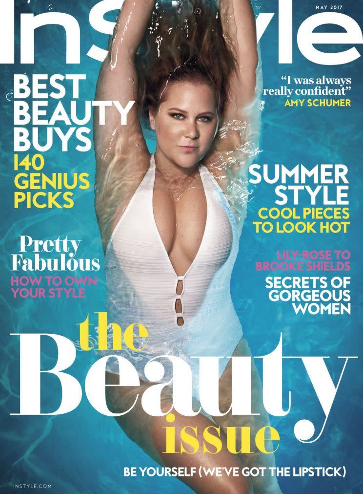 Amy Schumer en couverture d’InStyle pour le numéro mai 2017. (Image avec l’aimable autorisation d’InStyle)