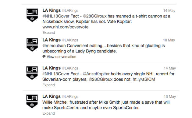 NHL - The LA Kings showing that Los Angeles Lakers love.