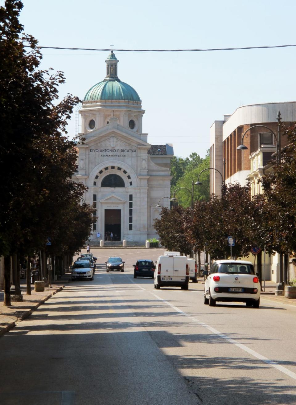 The church of S. Antonio in a central square of Predappio. According to the city, the church was consecrated in 1934.