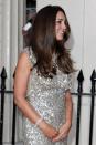 In 2013, the Duchess attended an awards in a glitzy sequinned dress, accessorising with a mega diamond bracelet.