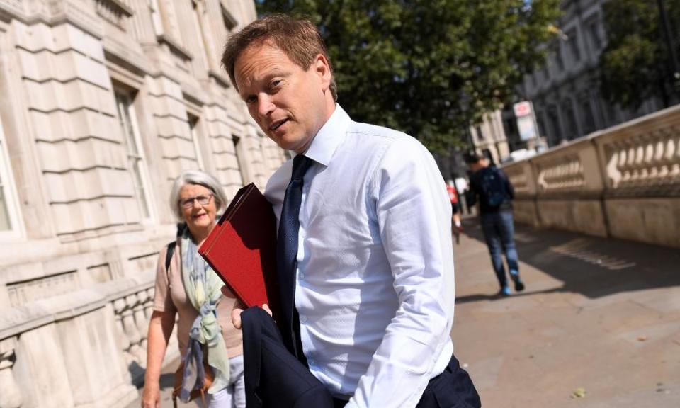 Grant Shapps, secretary of state for transport, arrives at the Cabinet Office.