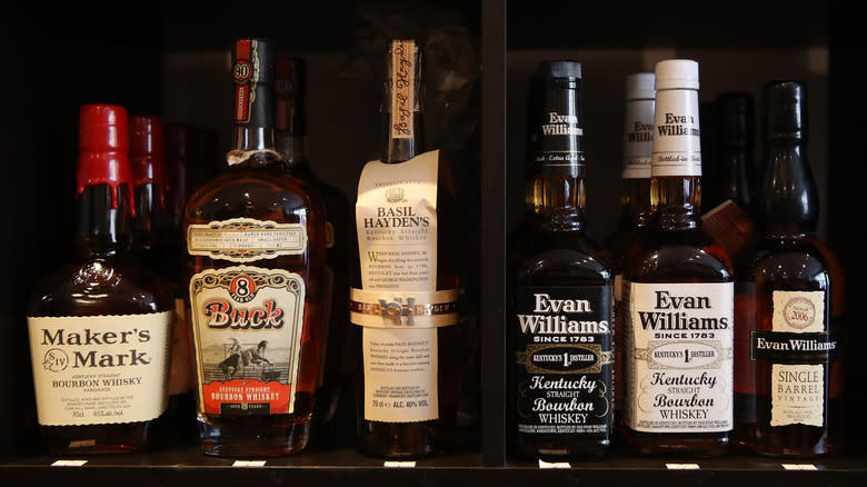 Variety of bourbon brands