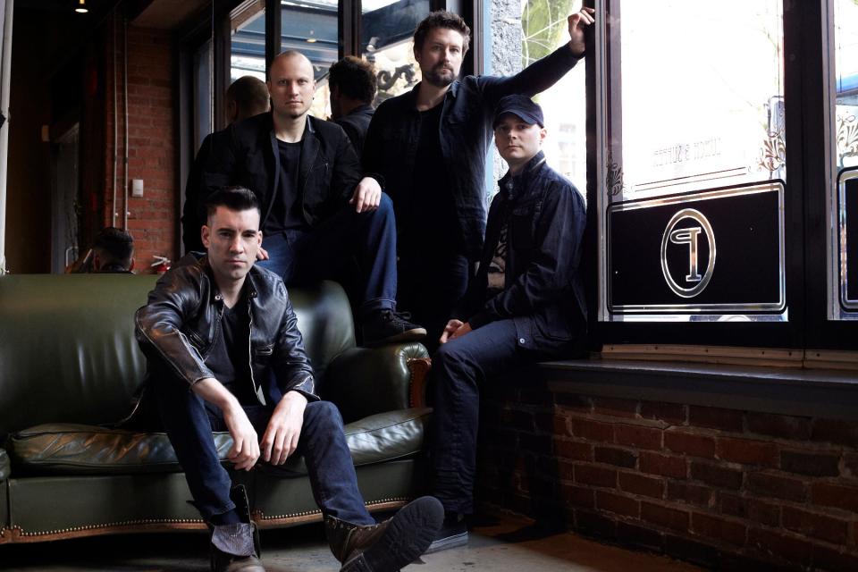 The members of rock group Theory of a Deadman, from left: Tyler Connolly, Joe Dandeneau, Dean Back and David Brenner.