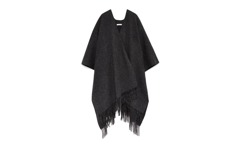 <p>Babaton Bane poncho, $50, <a rel="nofollow noopener" href="https://us.aritzia.com/product/bane-poncho/63729002.html" target="_blank" data-ylk="slk:aritzia.com;elm:context_link;itc:0;sec:content-canvas" class="link ">aritzia.com</a> </p>