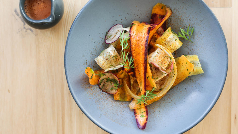 Carrot ceviche from Quetzal Toronto