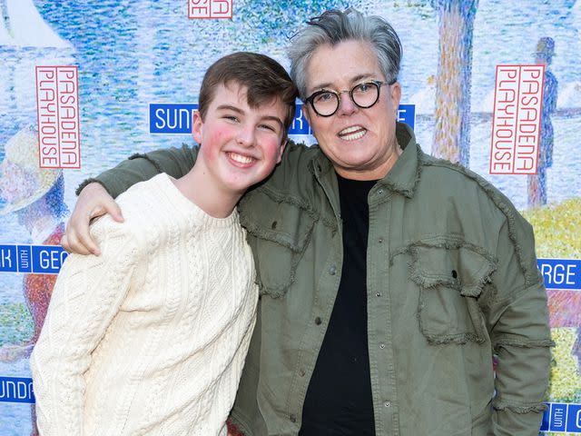 <p>Amanda Edwards/Getty</p> Iain Armitage and Rosie O'Donnell attend Opening Night for "Sunday In The Park With George" on February 19, 2023 in Pasadena, California.