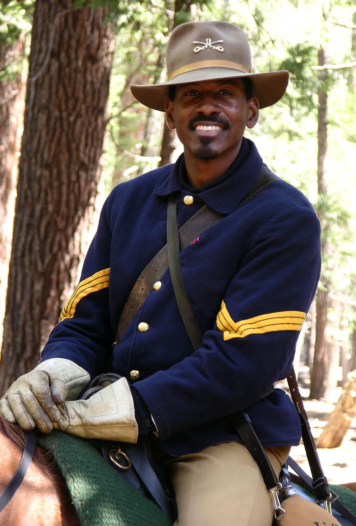 Yosemite National Park ranger Shelton Young leads living history programs about Buffalo Soldiers at the park. His father was a Buffalo Soldier.