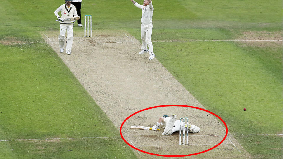 Marnus Labuschagne, pictured here after his freak dismissal. (Photo by Ryan Pierse/Getty Images)