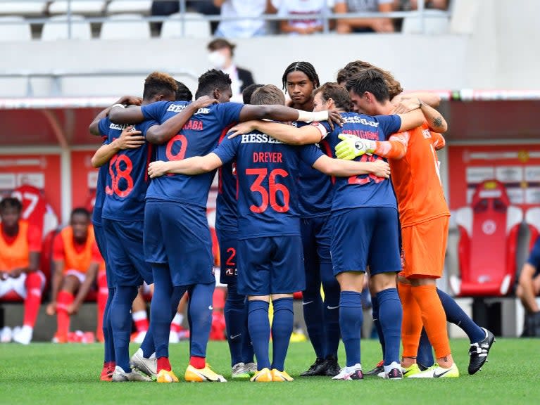 FC Midtjylland huddle before the game (Getty Images for FC Midtjylland)