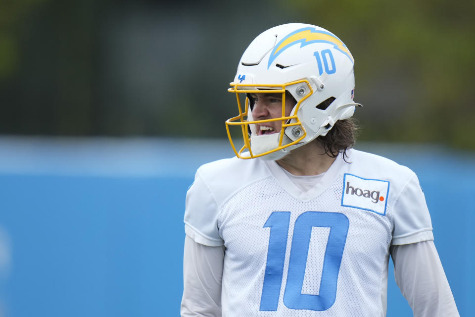 Justin Herbert signed a record contract extension on Tuesday. Now it's time for him and the Chargers to take the next step together. (AP Photo/Jae C. Hong)