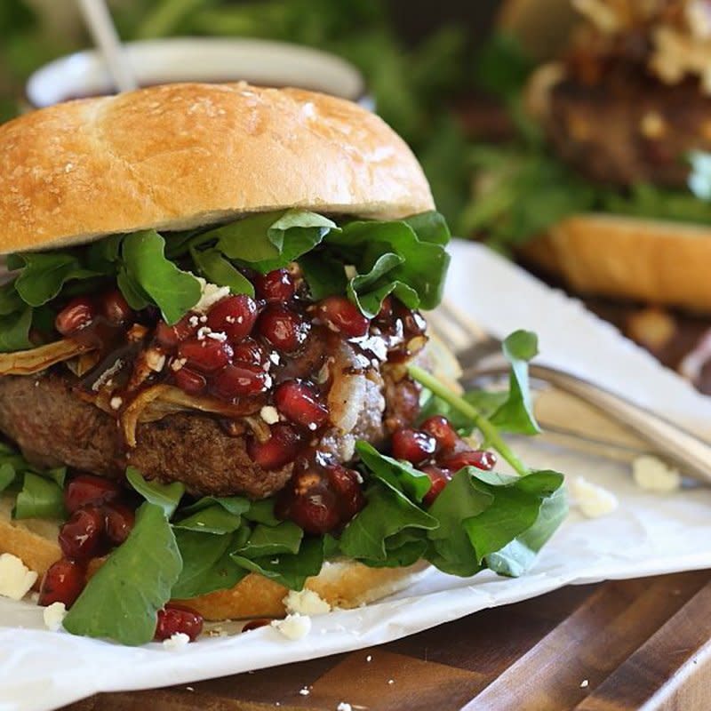 Pomegranate Feta Bison Burger