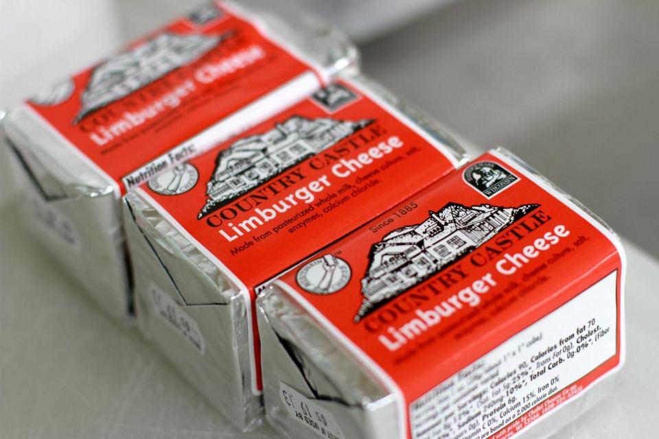 This April 19, 2013 photo shows packets of Limburger cheese at The Chalet Cheese Cooperative in Monroe, Wis. The southern Wisconsin plant is the only place in the United States where the famed "stinky cheese" is still produced. (AP Photo/Niamh O'Neill-Culhane)