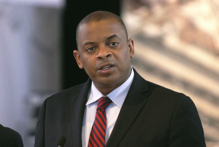 DETROIT, MI – JANUARY 14: US Secretary of Transportation Anthony Foxx appears during the industry preview of the 2016 North American International Auto Show at Cobo Hall on Thursday, January 14, 2016 in Detroit, United States. (Photo by Paul Warner/Getty Images)