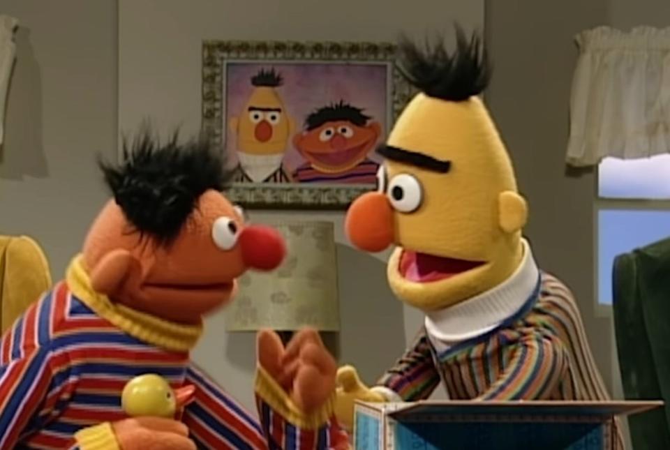 Bert and Ernie talking in "Sesame Street"