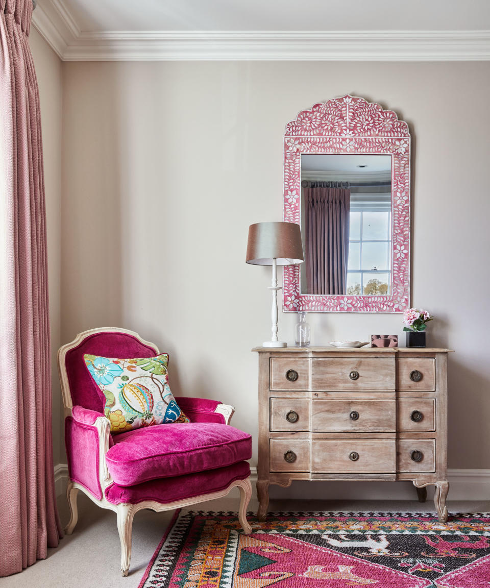 7. Use pink to bring life to a neutral bedroom