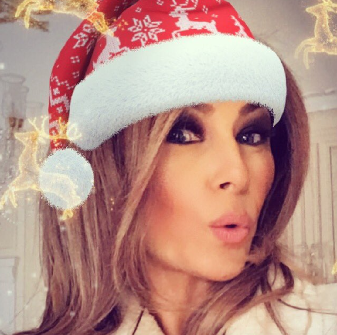 Melania Trump’s holiday selfie wasn’t well-received on social media. (Photo: Twitter/Melania Trump)