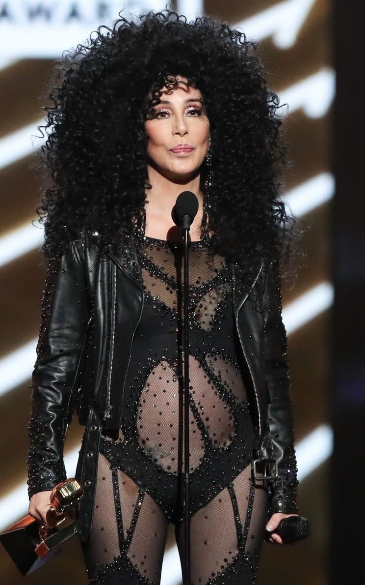 <i>Cher wore two revealing looks at the 2017 Billboard Music Awards [Photo: Getty]</i>
