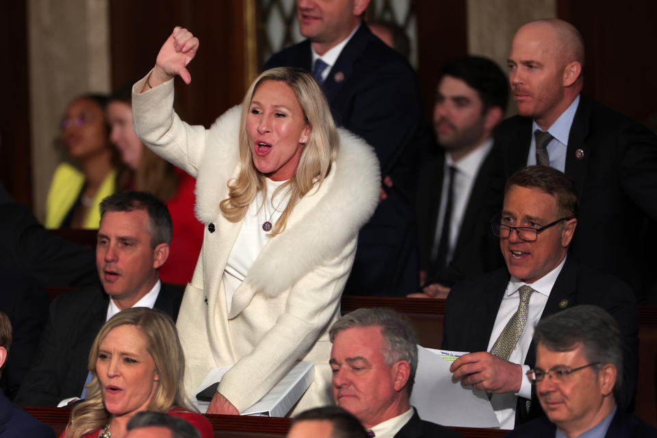 Rep. Marjorie Taylor Greene heckling President Biden