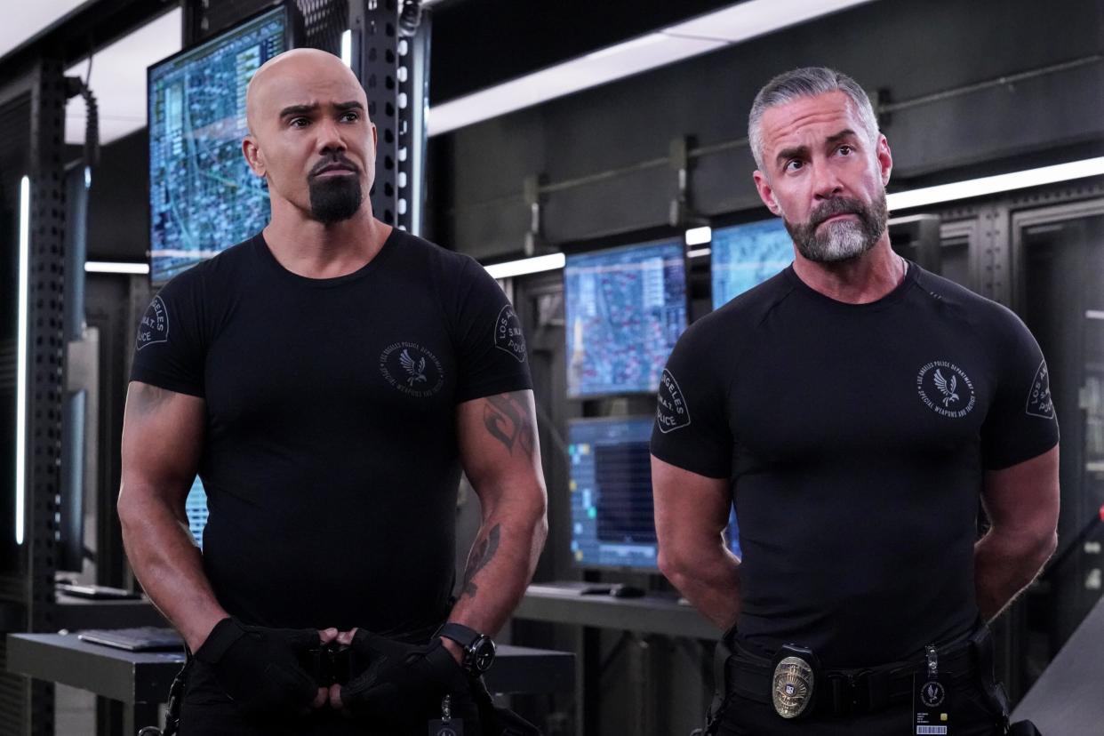 Shemar Moore as Daniel "Hondo" Harrelson and Jay Harrington as David "Deacon" Kay in "S.W.A.T."