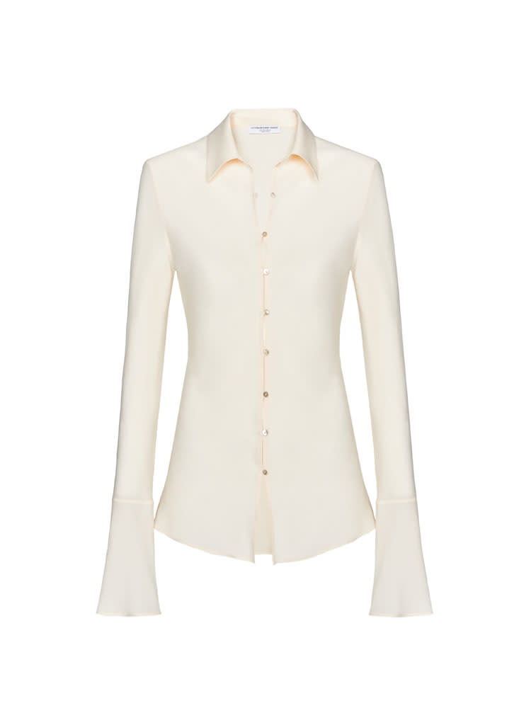 Victoria Beckham x Mango Silk-Blend Button-Down Shirt