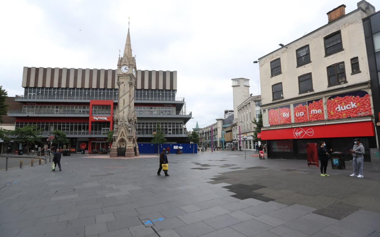 A deserted Leicester city centre, as the city remains in local lockdown - Mike Egerton/PA