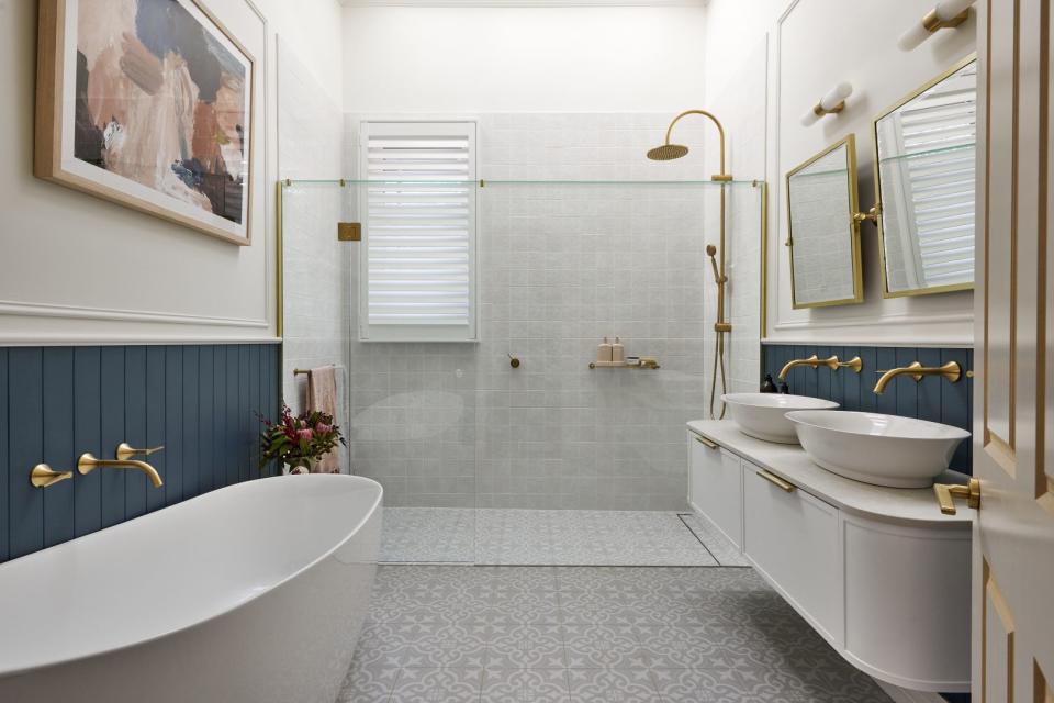 The family bathroom at 191 McGeorge Road, Gisborne, Victoria