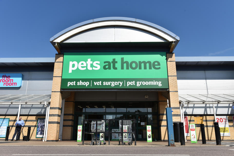 A Pets at Home pet shop in Southend on Sea, England. Photo: John Keeble/Getty