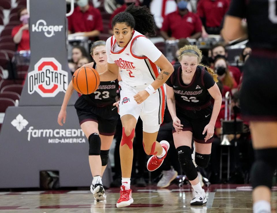 Ohio State's Gabby Hutcherson scored a career-high 13 points on Tuesday.