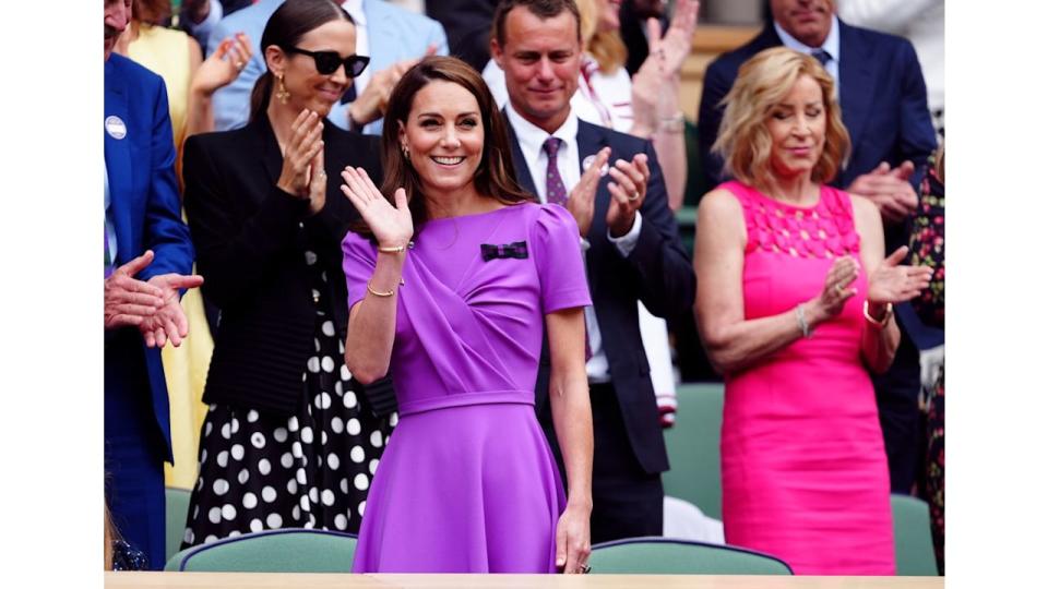 The Princess of Wales in the royal box on day fourteen of the 2024 Wimbledon Championships at the All England Lawn Tennis and Croquet Club, London. Picture date: Sunday July 14, 2024. 