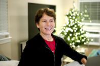 Stanford Professor Carolyn Bertozzi fields congratulatory emails shortly after learning she was awarded the Nobel Prize in chemistry on Wednesday, Oct. 5, 2022, in Palo Alto, Calif. This year’s Nobel Prize in chemistry has been awarded to Americans Bertozzi and K. Barry Sharpless, and Danish scientist Morten Meldal for developing a way of “snapping molecules together" that can be used to design better medicines. (AP Photo/Noah Berger)