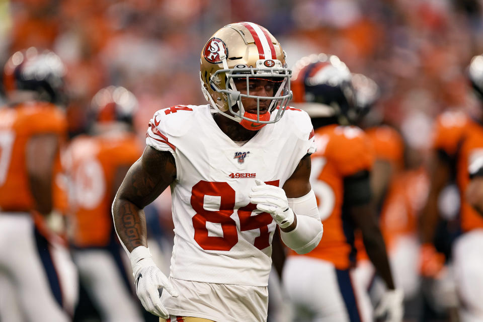 Kendrick Bourne and the 49ers are reportedly in the NFL's COVID crosshairs. (Isaiah J. Downing-USA TODAY Sports)