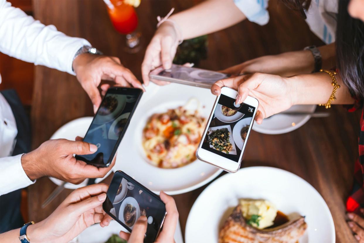 taking photos of food