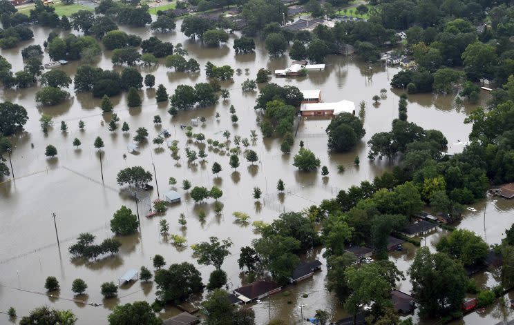 An aerial image shows flooded areas of North Baton Rouge. (Photo: Patrick Dennis/The Advocate via AP)