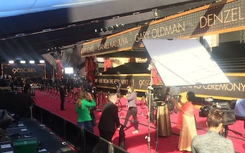 TV crews are already gathering on the red carpet - Credit: Harriet Alexander