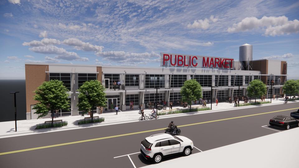 A rendering of the proposed Green Bay Public Market, currently the Old Fort Square building at 211 N. Broadway in Green Bay.