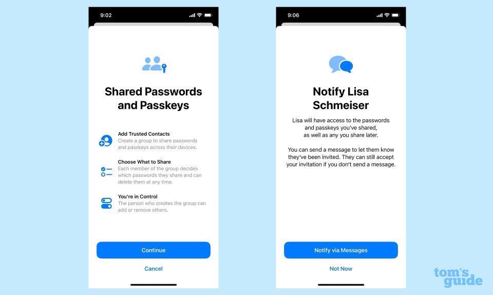 Password sharing in iOS 17