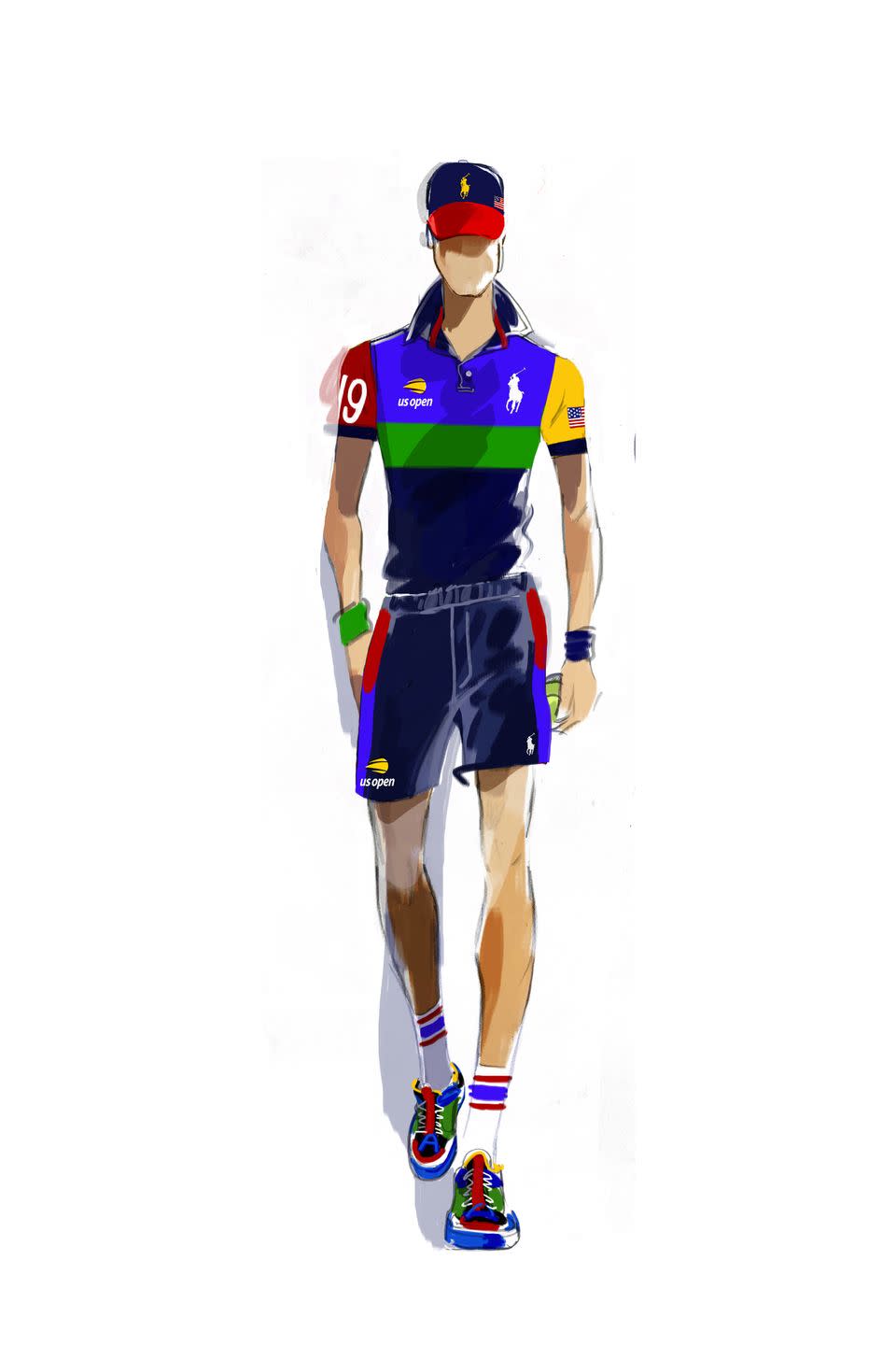 Sketch of Men's Ballperson Uniform