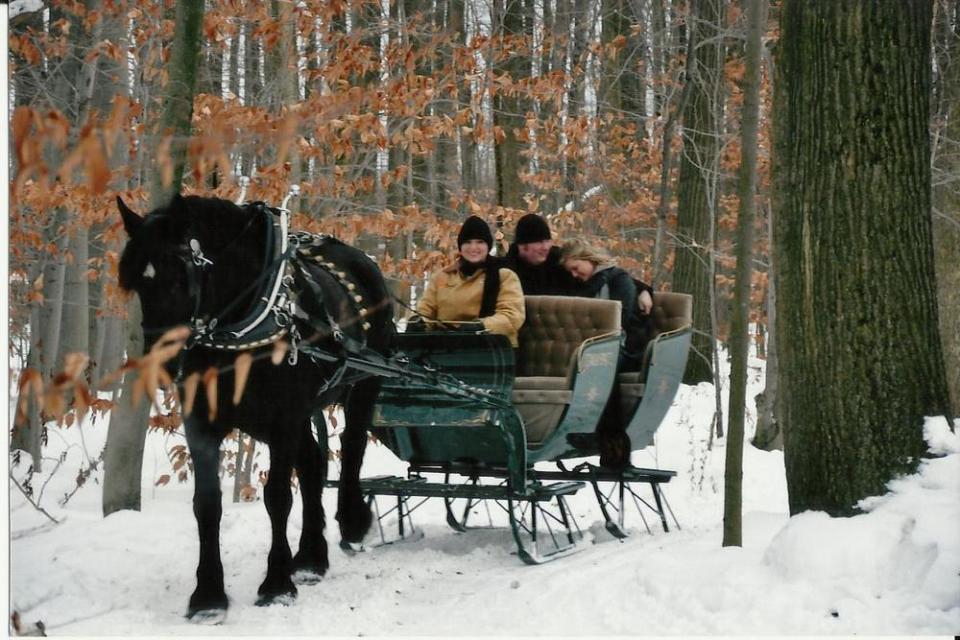 Ma & Pa’s Cabin offers sleigh rides through March 1 in Burton if the weather cooperates.